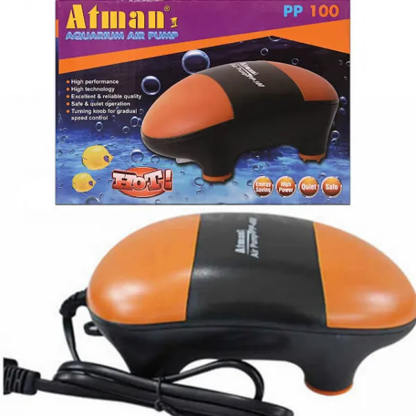 Компрессор Atman PP-100 супертихий для аквариумов до 100 литров, 100 л/ч, нерегулируемый купить в Минске