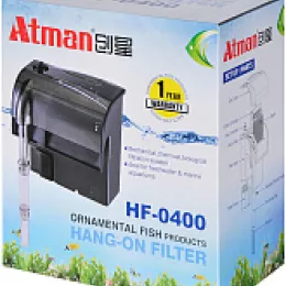 Фильтр рюкзачный Atman HF-0400 для аквариумов до 50 л, 350 л/ч, 3W (черный корпус)