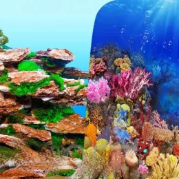 Фон двухсторонний 40см. Каменистый бонсай / Глубокий риф